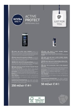 Nivea набор Men Активная защита (гель для душа, 250 мл+дезодорант ролл, 50 мл) фото 7