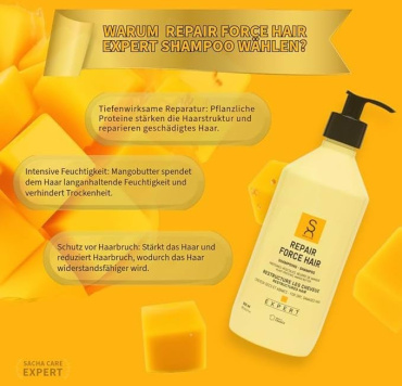 Шампунь Sacha Care Expert Repair восстановление сухих волос 500 мл фото 4