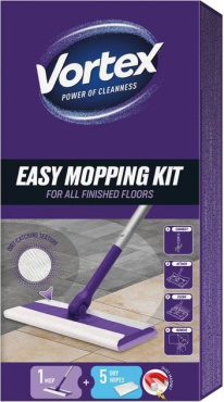 Швабра Vortex для уборки пола + сухие салфетки для подметания 5 шт.