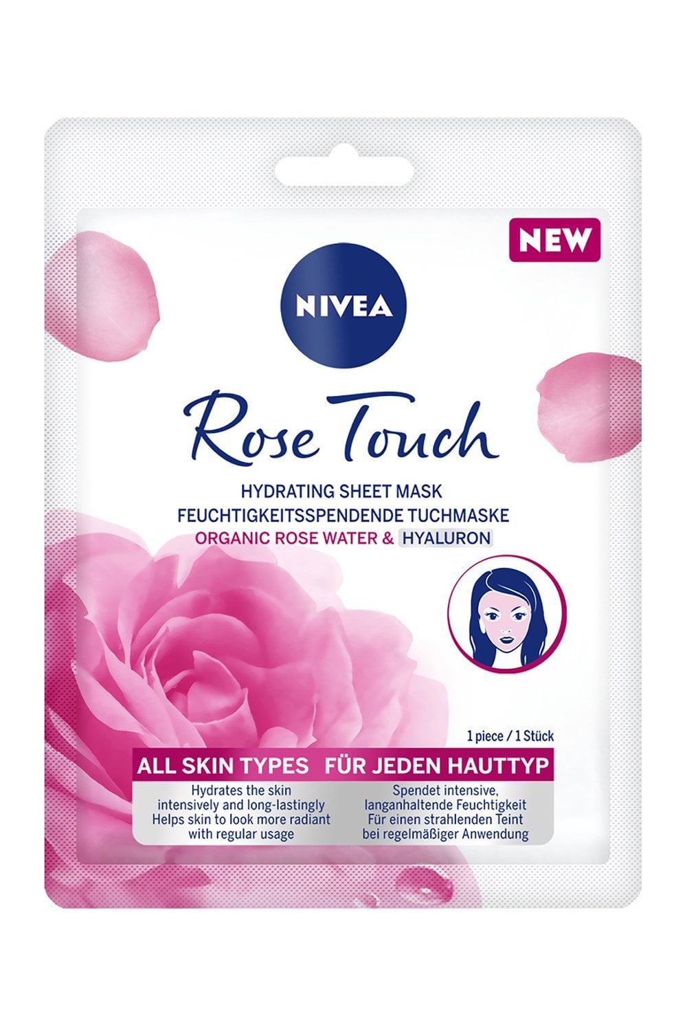 Тканинна маска зволожуюча NIVEA ROSE TOUCH 1 шт