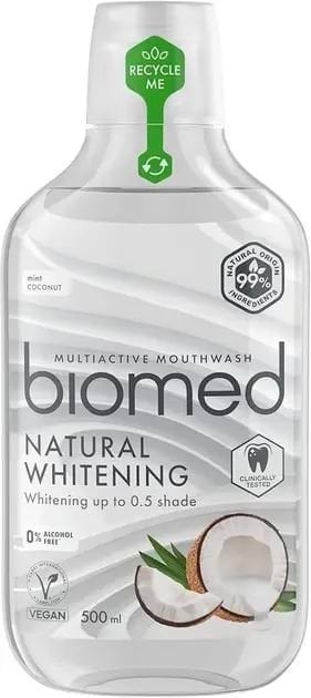 Ополіскувач для комплексного догляду за порожниною рота BioMed Natural Whitening 500 мл 