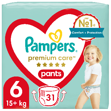 Підгузки - трусики Pampers Premium Care Pants Розмір 6 (15+ кг), 31 шт фото 1
