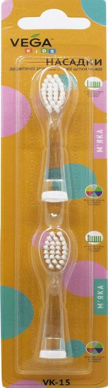 Насадки Vega Kids vk-15 для детской звуковой зубной щетки vk-400