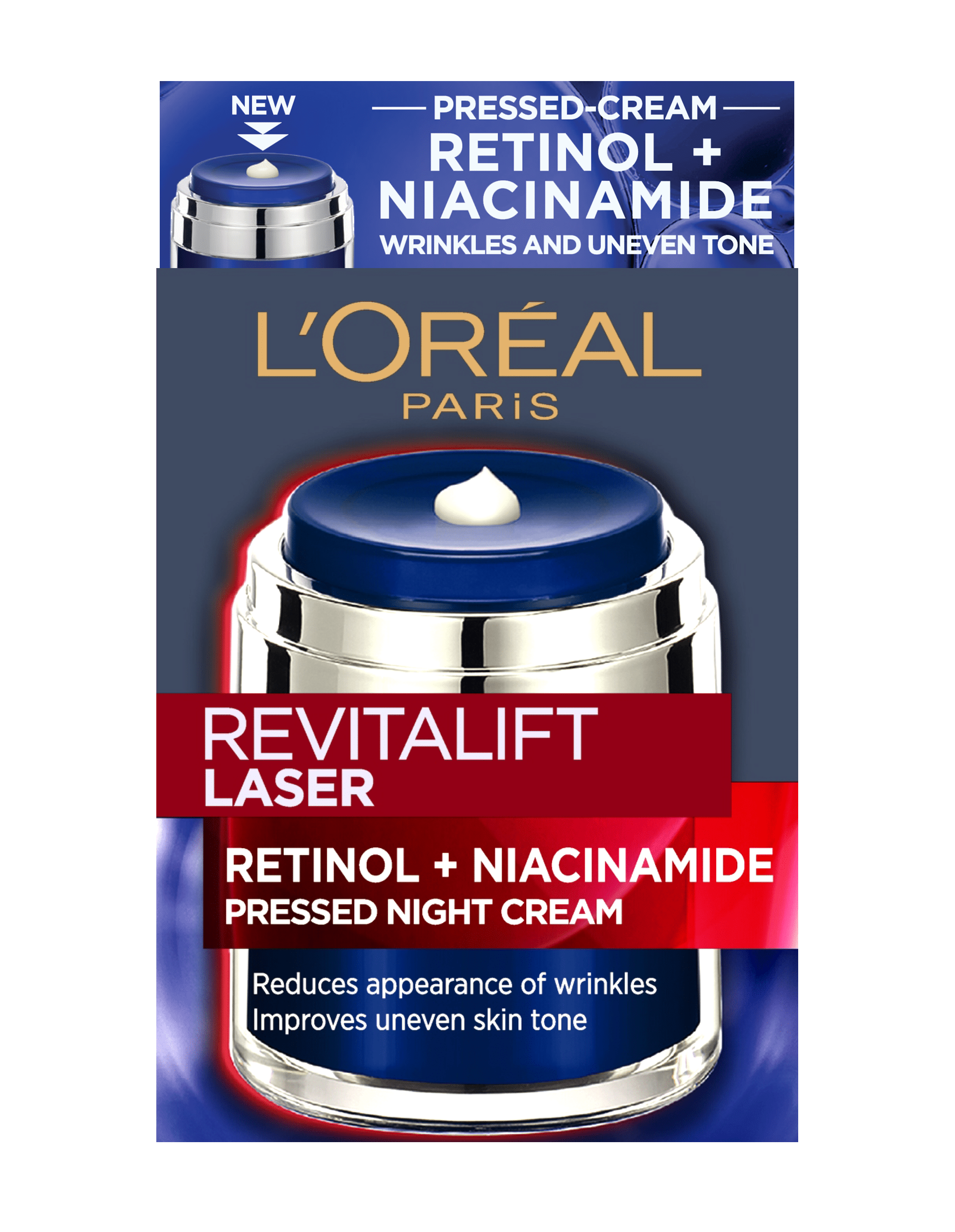 Крем для обличчя L`Oreal Revitalift LASER з ретинолом та нікотинамідом нічний, 50 мл