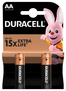 Щелочные батарейки DURACELL Basic AA, в упаковке 2 шт. фото 1