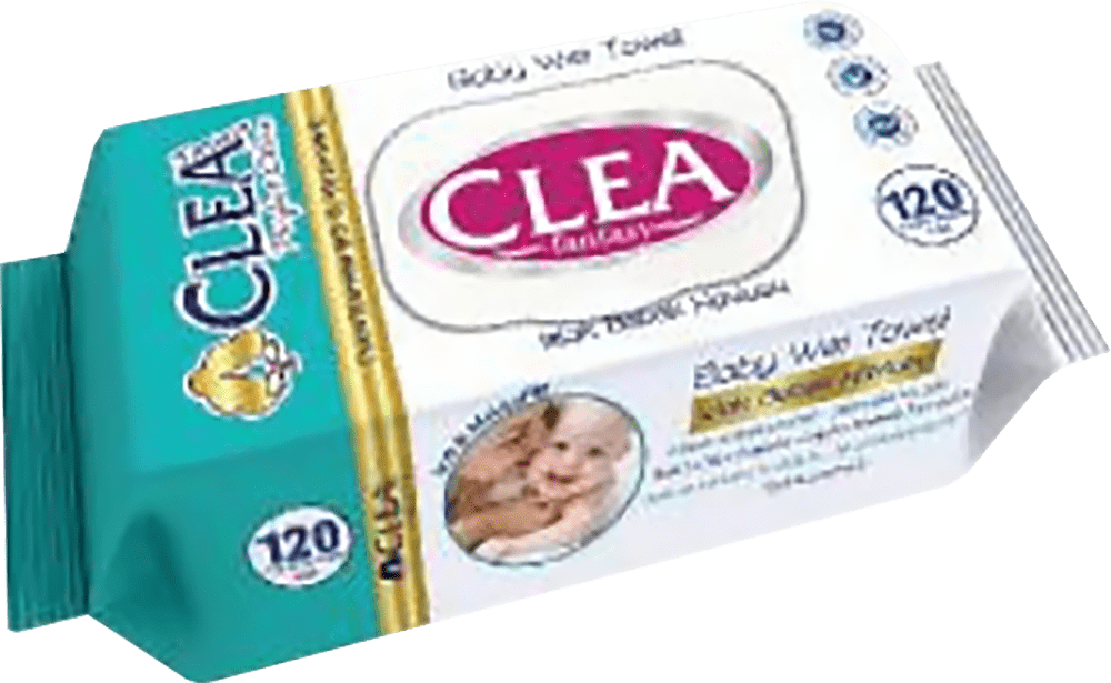 Clea BABY детские влажные салфетки с клапаном, 120 шт