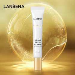 Сироватка для повік LANBENA 24k Gold Peptide Eye Serum проти зморшок з пептидами, 20 г