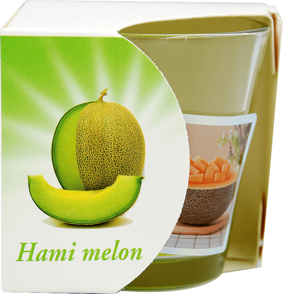 Свеча ароматическая в прозрачном подсвечнике 65/65мм, Зеленая дыня, 1шт ст. PR2281870-4