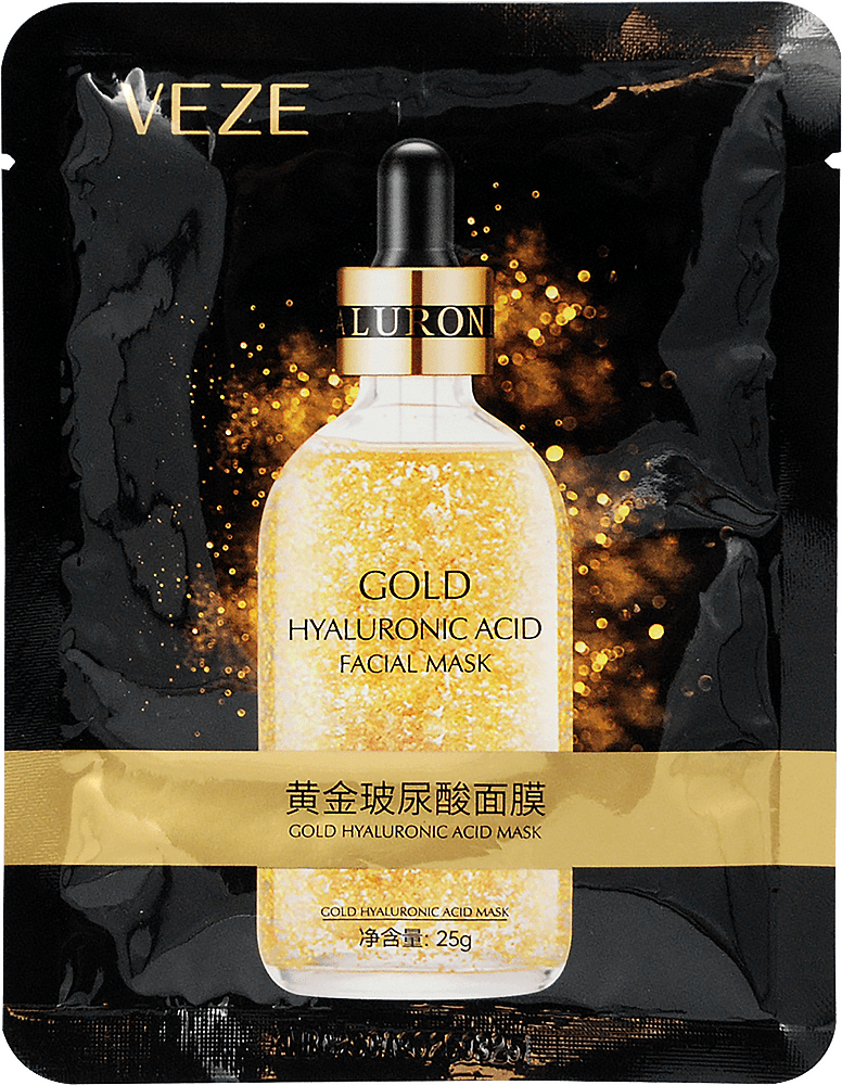Тканинна маска для обличчя Venzen омолоджуча з золотом 24k, 25г