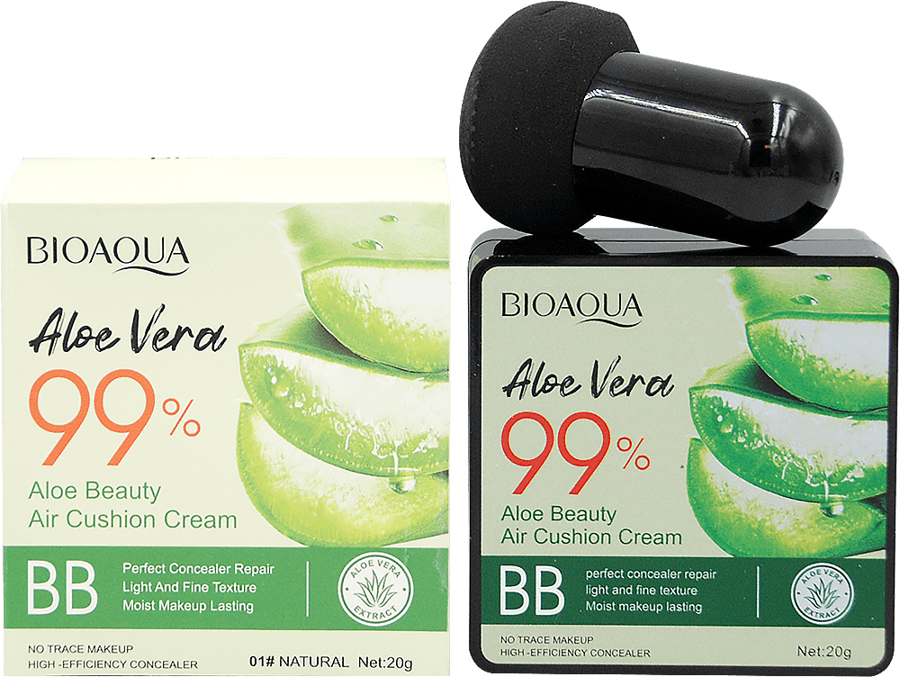 Кушон BIOAQUA Aloe Vera 99% Natural тон 01, 20 г