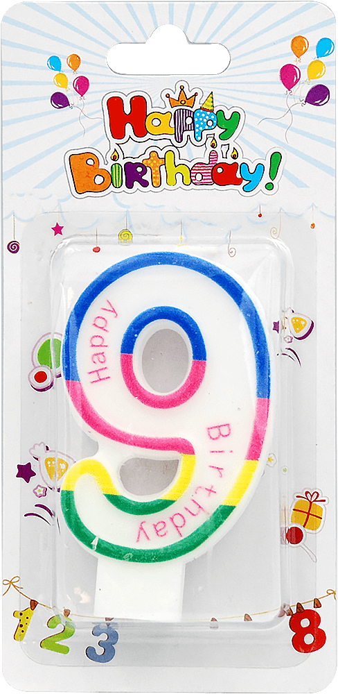 SKY Свічка-цифра на торт №9 , 1шт