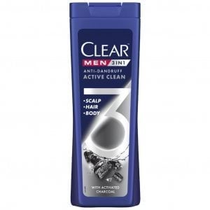CLEAR шампунь д/чол. 3 в 1 Очищення з Активованим Вугіллям, 360мл