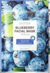 Маска тканевая для лицо очищающая Голубика Sadoer Sadoer Fresh fruit extract, 25 г