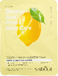 Маска для обличчя тканинна Лимон Sadoer Botany and fruits skin care, 25 г