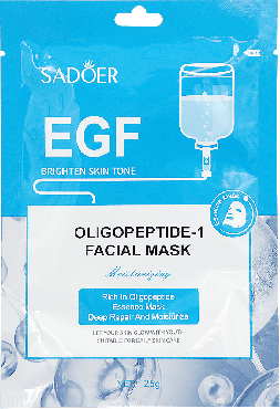 Маска тканевая для лица с олигопептидами Sadoer EGF Brighton skn tone, 25 г