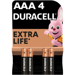 Щелочные батарейки DURACELL Basic AAA, в упаковке 4 шт.