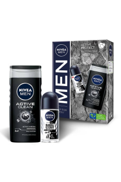 Nivea набор Men Активная защита (гель для душа, 250 мл+дезодорант ролл, 50 мл) фото 1