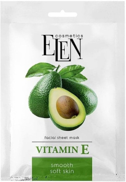 Тканинна маска для обличчя ELEN cosmetics vitamin E 25 мл