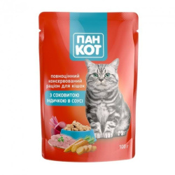 Пан Кот корм для кошек с сочной индейкой в ​​соусе, 100 г