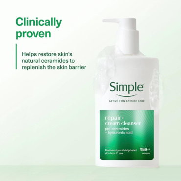 Засіб для вмивання Simple Active Skin Barrier Care з про-керамідами та гіалуроновою кислотою 240 мл фото 2
