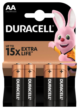 Лужні батарейки DURACELL Basic AA, в упаковці 4 шт фото 1