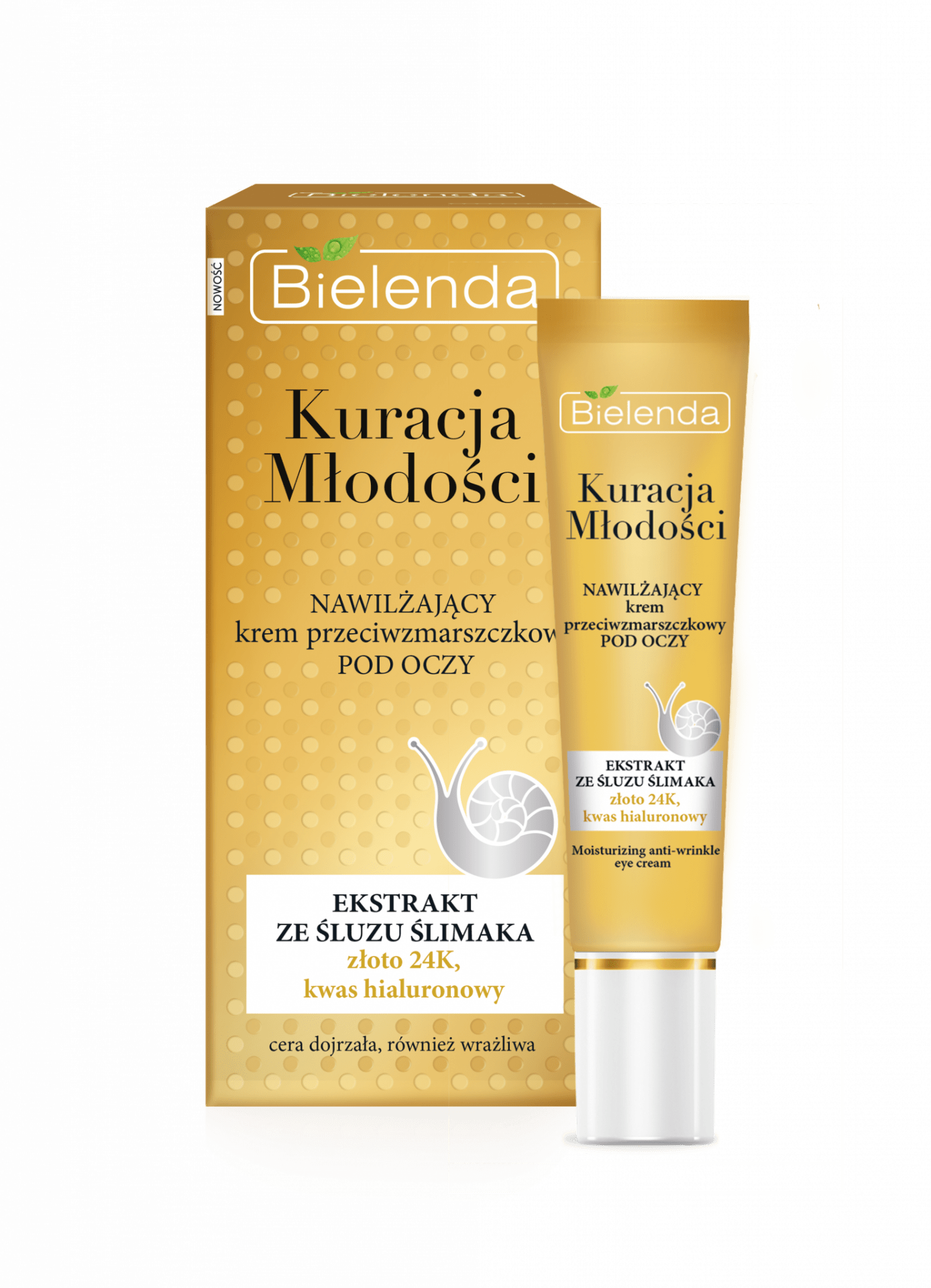 Крем вокруг глаз против морщин с муцином улитка Bielenda Youth Therapy, 15 мл