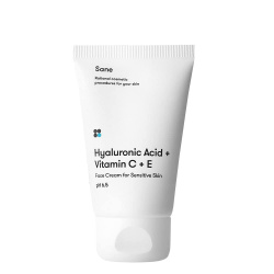 Крем для лица чувствительной кожи Sane Hyaluronic Acid+Vitamin C+Е, 40 мл