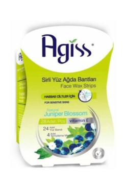 Полоски восковые для депиляции лица Agiss с ароматом можжевельника + 4 салфетки, 24 шт