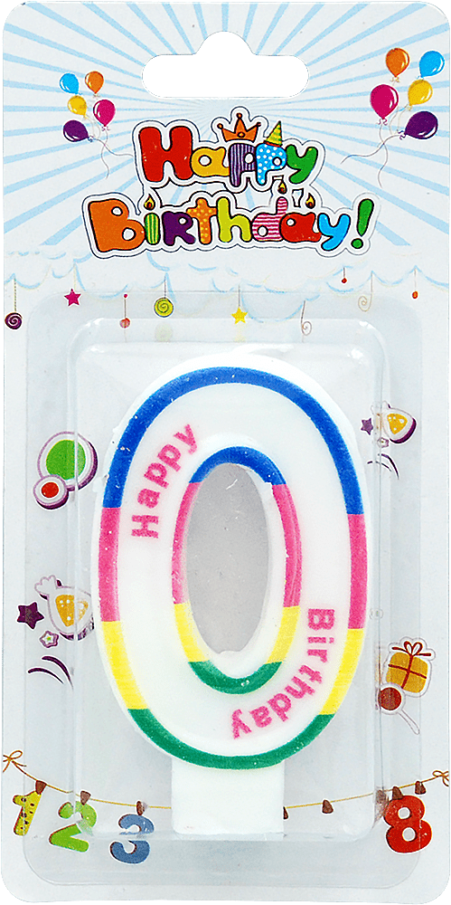 Свічка-цифра на торт №0 GL1118 (к22), 1шт