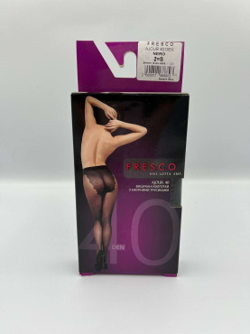 FRESCO колготы женские с ажурными трусиками Ajour 40den nero 5, mini