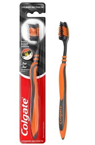 Зубная щетка Colgate Зигзаг Древесный уголь средней жесткости