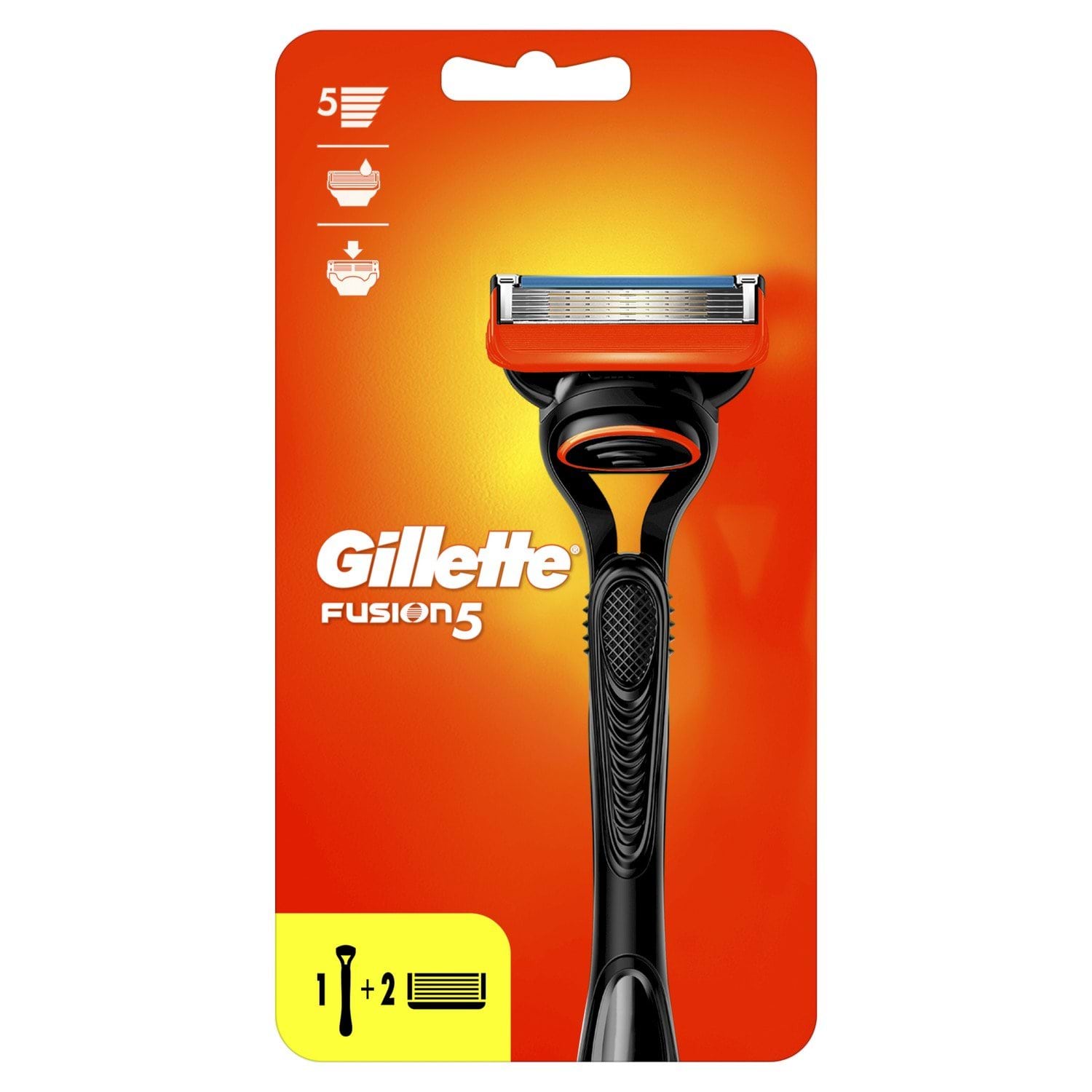 Станок для бритья мужской (Бритва) Gillette Fusion5 с 2 сменными картриджами.