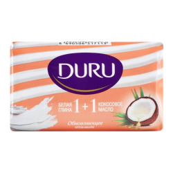 Мыло туалетное Duru с белой глиной и маслом кокоса, 80 г