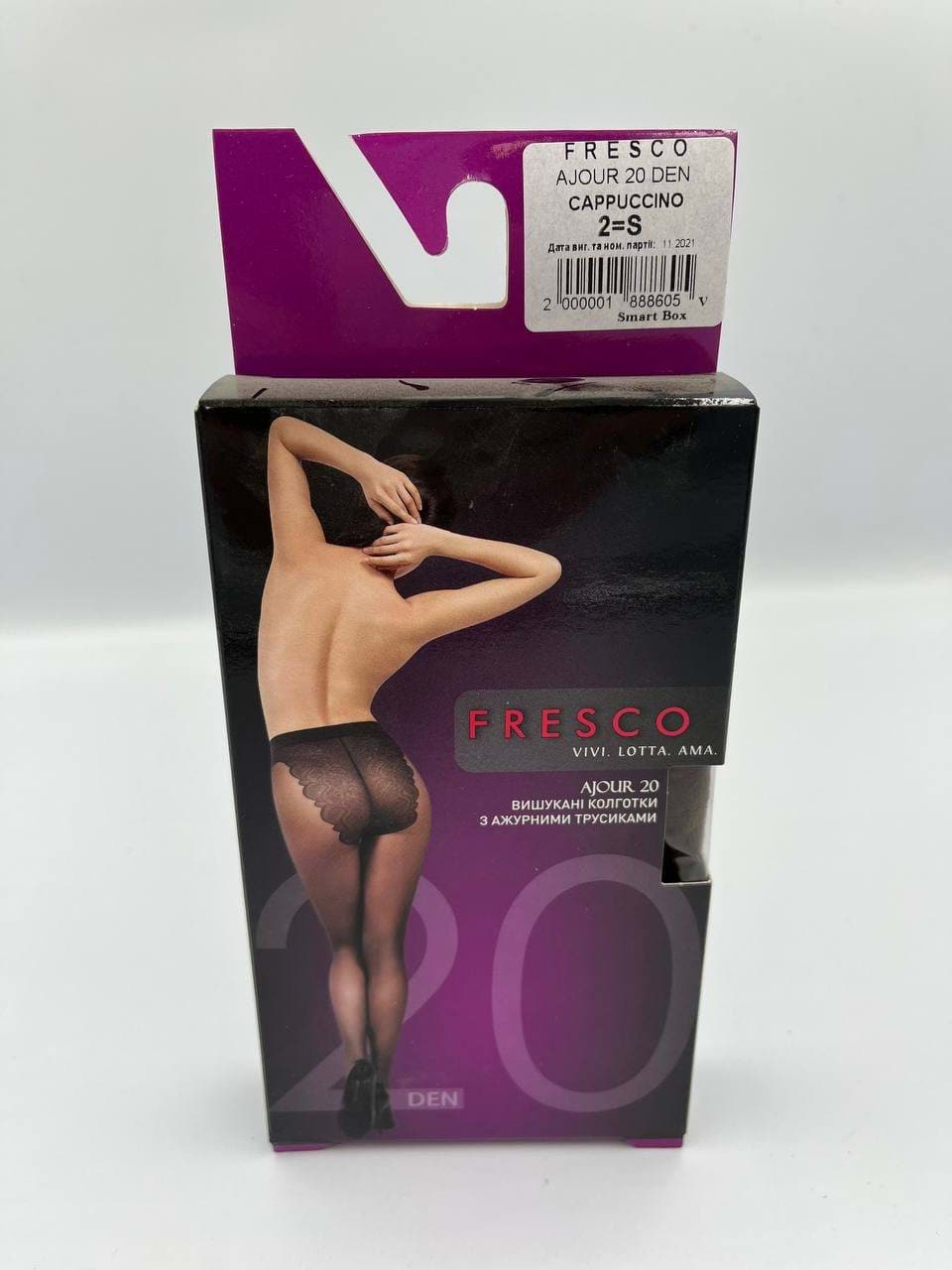 FRESCO колготи жіночі з ажурними трусиками Ajour 20den cappuccino 2, mini