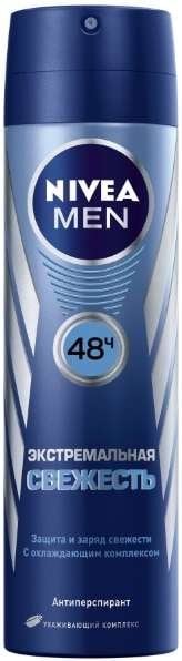 Дезодорант Nivea Men 150 мл Экстремальная свежесть спрей-антиперспирант с ментолом