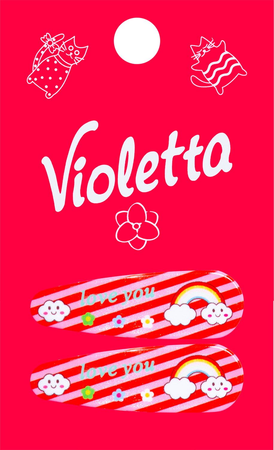 Violetta col. заколки-хлопушки д/волосы дет. ст. CH-SPR-21-293, 2шт