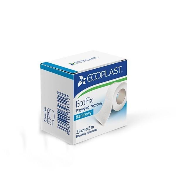 Ecoplast пластир тканий ЕкоФікс котушка 2,5см x 5м, 1шт