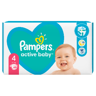 Pampers Active Baby підгузки Розмір 4 (9-14 кг) 49 шт, фото 1