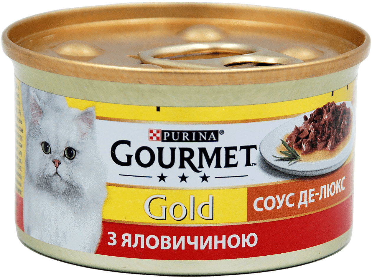 Влажный корм для кошек Purina Gourmet Gold Соус Де-Люкс с говядиной 85 г