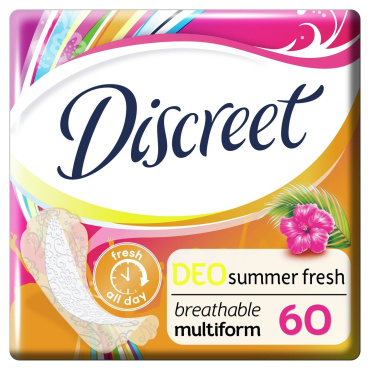Щоденні гігієнічні прокладки Discreet Summer Fresh, 60 шт