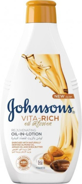 Лосьон для тела Johnson&Johnson Vita-Rich Питательный с маслами Миндаля и Ши, 250 мл
