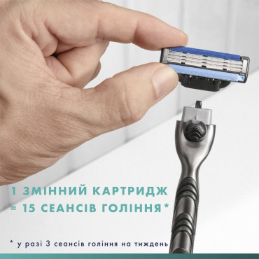 Станок для бритья мужской (Бритва) Gillette Mach3 Charcoal с 2 сменными картриджами,1 шт фото 7