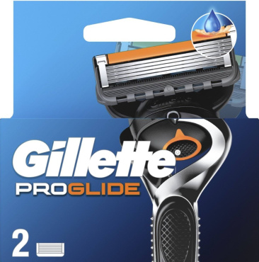 Змінні картриджі для гоління (леза) чоловічі Gillette Fusion ProGlide, 2 шт фото 1
