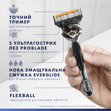 Змінні картриджі для гоління (леза) чоловічі Gillette Fusion ProGlide, 2 шт фото 6