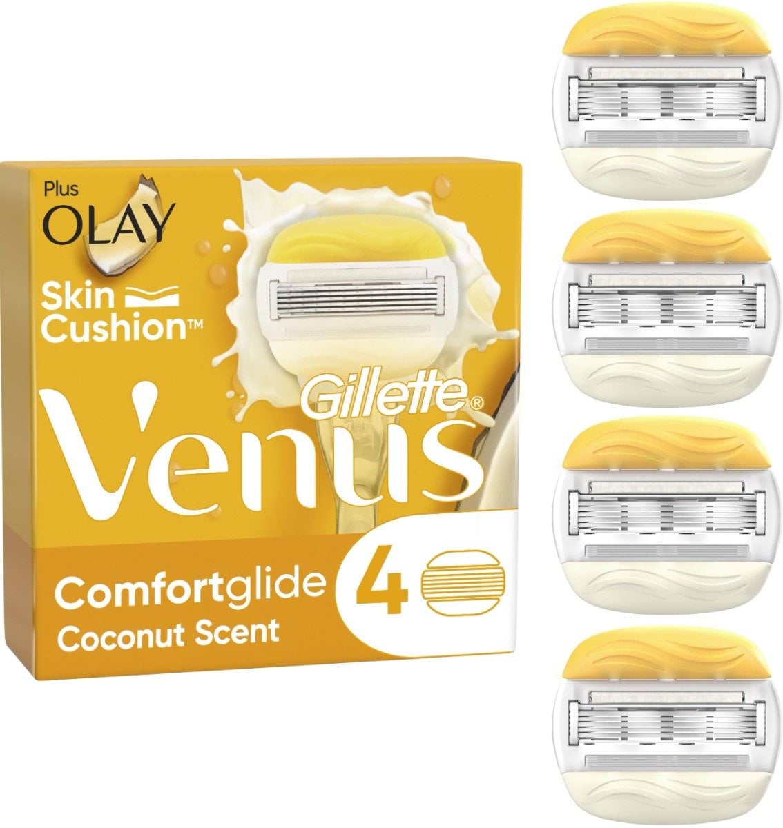 Сменные картриджи для бритья женские Venus ComfortGlide Olay с кокосом, 4 шт