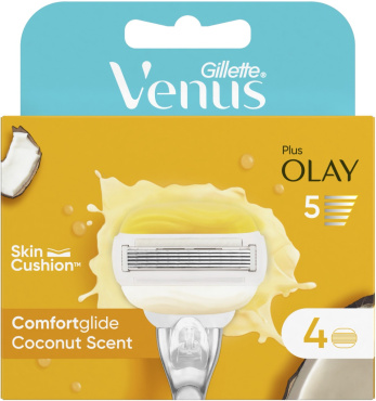Змінні картриджі для гоління жіночі Venus ComfortGlide Olay з кокосом, 4 шт фото 1