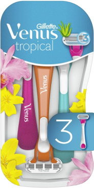 Одноразовые станки для бритья женские Venus Tropical, 3 шт