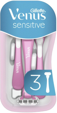 Одноразові станки для гоління жіночі Venus Smooth Sensitive, 3 шт