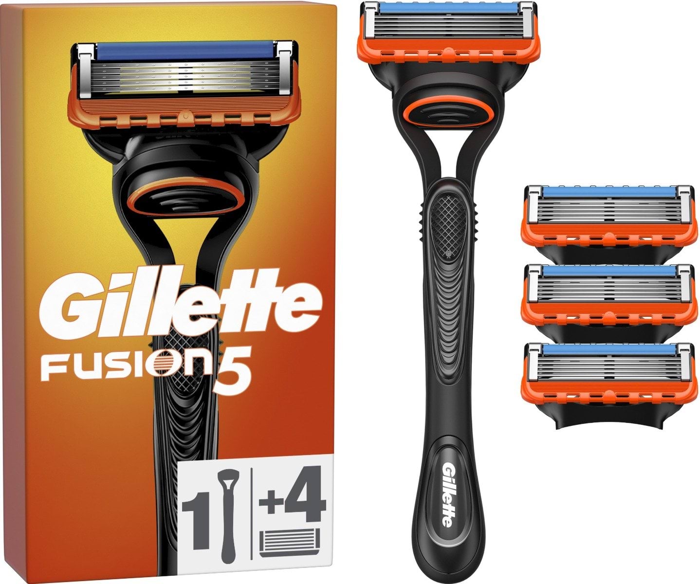 Станок для бритья мужской (Бритва) Gillette Fusion5 c 4 сменными картриджами.