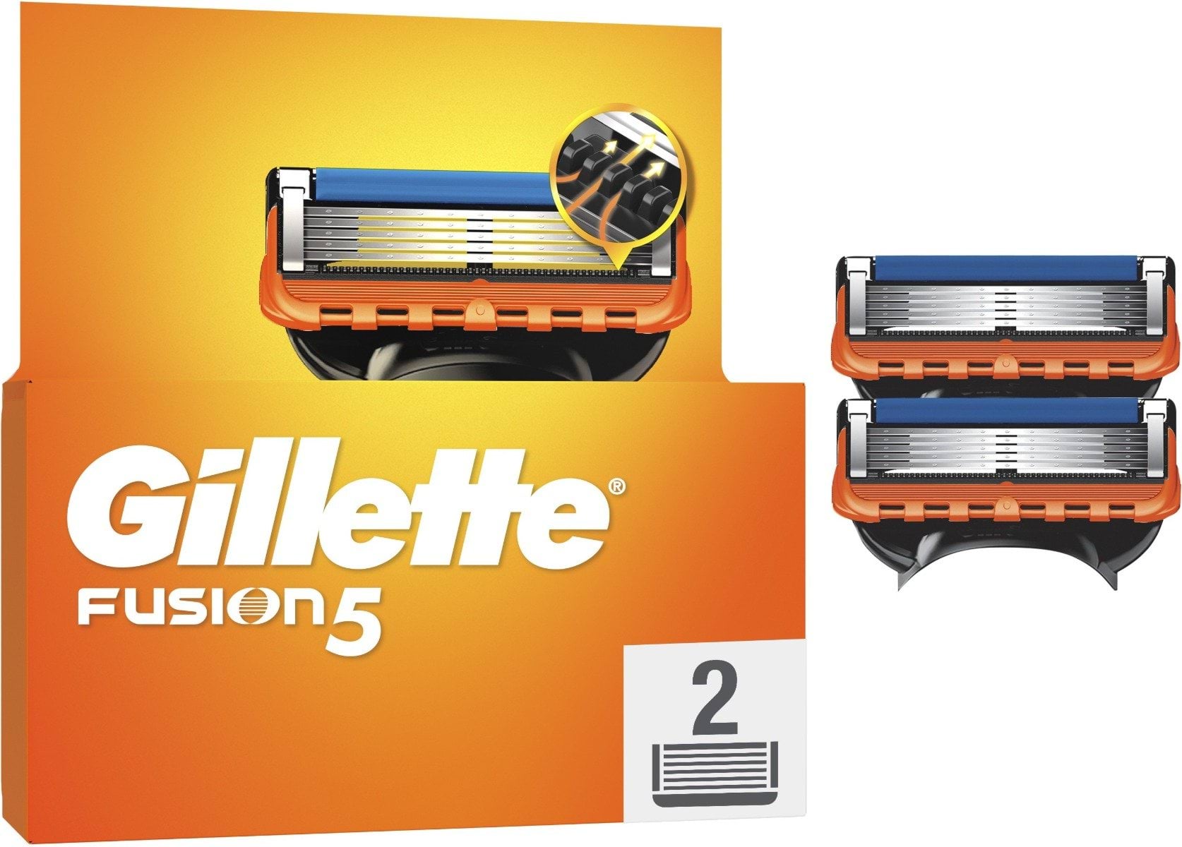 Сменные картриджи для бритья (лезвия) мужские Gillette Fusion 5, 2 шт